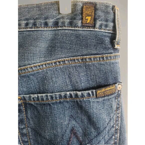 Seven7 Jeans Women 18 Blue Bootcut Crop Raw Hem 100% Cotton Y2k - Picture 8 of 8